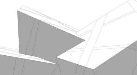 architectural sketch vector 3d illustration