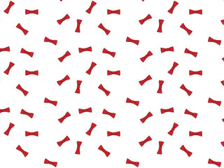 赤いリボンがランダムに配置されたパターン（背景）