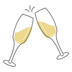 Sparkling champagne glasses vector illustration
