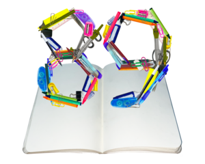 The shape of the number 89 is made of various kinds of stationery isolated on transparent background