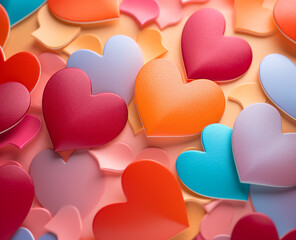 Picture of hearts in light red and azure color style for Valentine's Day