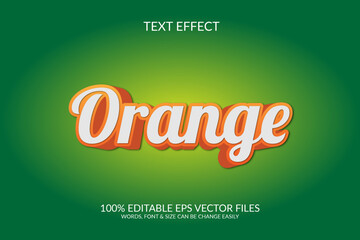 Orange 3d fully editable vector text effect illustration template design.