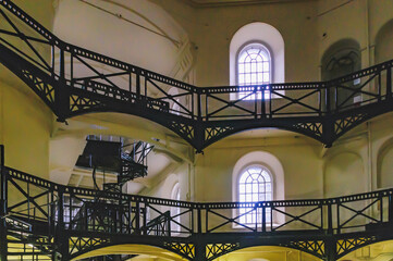 Landing inside Crumlin Road Gaol, a Victorian prison modelled on Pentonville in London.