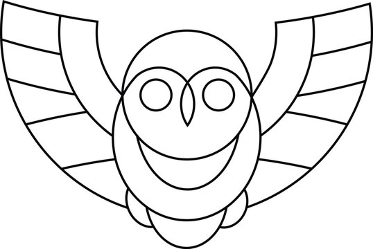 Black Oul with White Background Illustration 