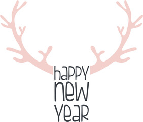 Obraz premium Merry Christmas greeting card with abstract deer