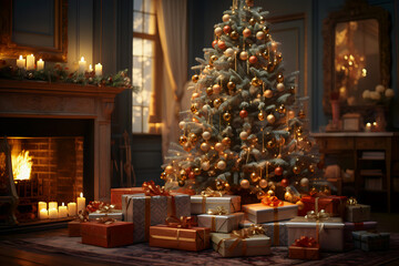 presents under the christmas tree