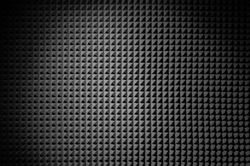Sound proof panel of pyramid polyurethane foam pattern texture. Acoustic foam rubber.
