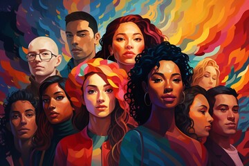 Fototapeta premium Diversity Illustration Created with Generative AI