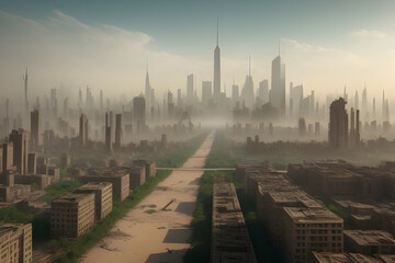 A post-apocalyptic abandoned city