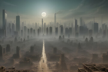 A post-apocalyptic abandoned city