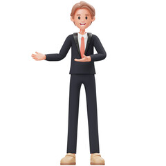 Career Man 3D Character rendering design illustration