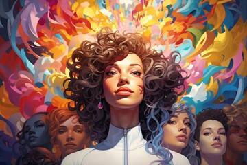 Fototapeta premium Diversity Illustration Created with Generative AI