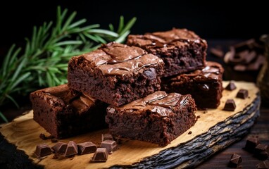 Fototapeta na wymiar Delectable Essence of Chocolate Brownies
