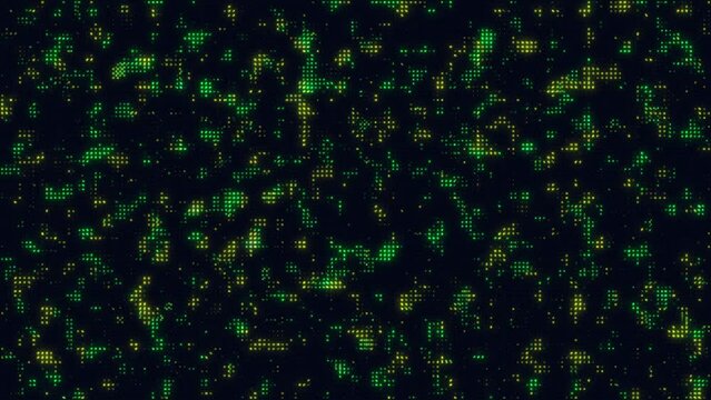 Virtual space with space computer code. Motion. Colorful computer programs and virtual codes in infinity. Space inside software in 4K.