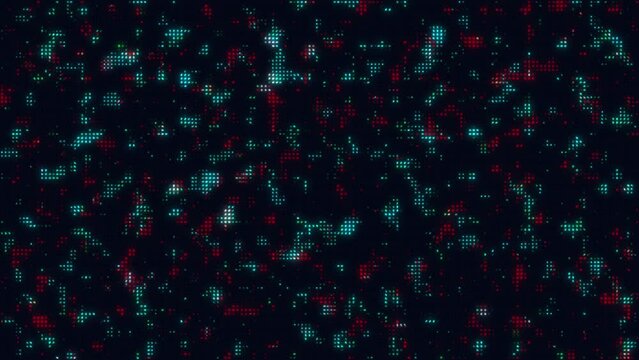 Virtual space with space computer code. Motion. Colorful computer programs and virtual codes in infinity. Space inside software in 4K.