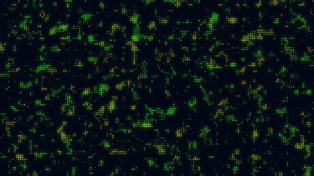 Virtual space with space computer code. Motion. Colorful computer programs and virtual codes in infinity. Space inside software in 4K.
