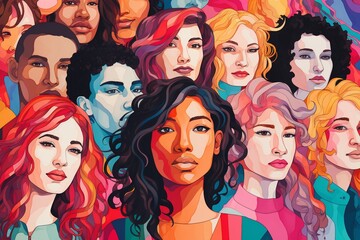 Fototapeta premium Diversity Illustration Created with Generative AI