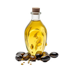 Castor oil on transparent background