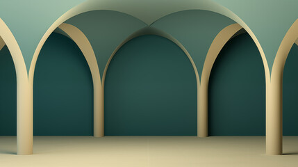 Background with minimalist arches, in the style of neoclassical design
