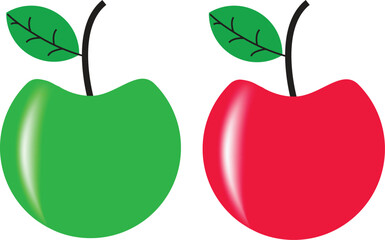 red apple with leaf