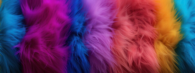 Obraz premium Array of colorful furs arranged artistically showcasing intricate patterns.