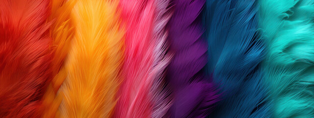 Array of colorful furs arranged artistically showcasing intricate patterns.