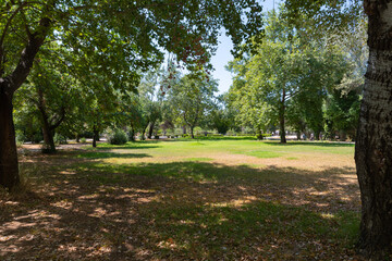 Park outside the archaeological site of Ancient Olympia, Greece