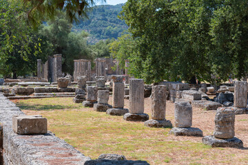 Ancient ruins in Olympia, Peloponnese, Greece