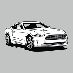 Obraz premium Black and White view car vector illustration for conceptual design