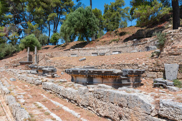 Fototapeta na wymiar Ruins in Ancient Olympia, Peloponnese, Greece