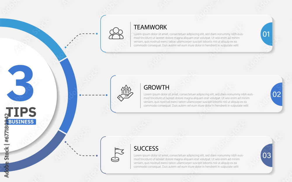 Fototapete timeline creator infographic template. 3 step timeline journey, calendar flat simple infographics de
