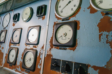Old electrical control panel for pumps at the Thompson Pumphouse, Belfast