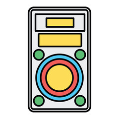 Speaker Icon in Colored Outline Style