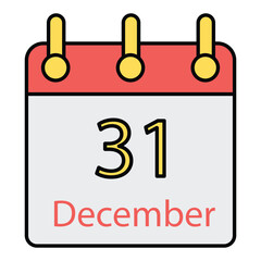 Last date Icon in Colored Outline style 