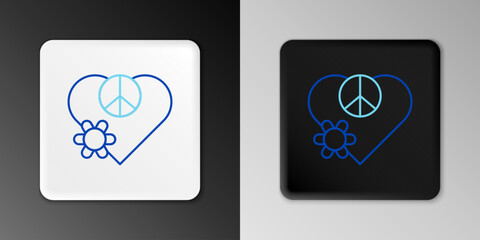 Line Love peace icon isolated on grey background. Hippie symbol of peace. Colorful outline concept. Vector