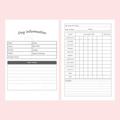 Dog Vaccination Record Log Book Template