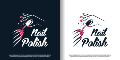 Nail logo design template with creative abstract style Premium Vector - obrazy, fototapety, plakaty