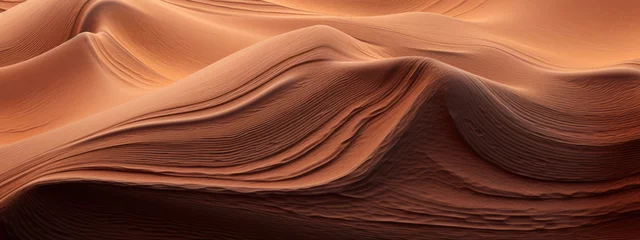 Foto op Plexiglas Golden sand dunes with distant cliffs. © smth.design