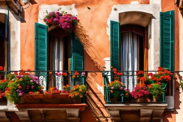 Store enrouleur Toscane windows and flowers