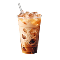 Iced coffee on transparent background