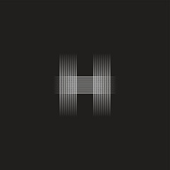 letter h stripes thin lines symbol vector