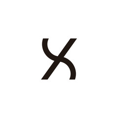 letter kx simple linked line logo vector