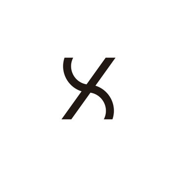 letter kx simple linked line logo vector
