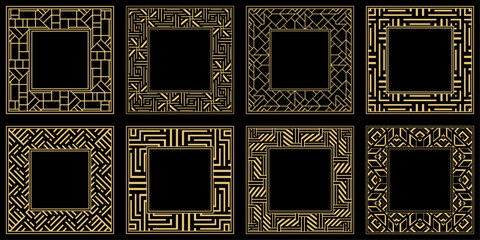 Set. Ornament. Venzel. Logo, template, labels and icons. Vector.