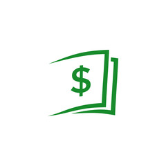 money cash in dollar currency symbol logo design 