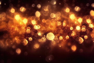 Obraz premium Ethereal Golden Sparkles: Abstract Bokeh Lights Creating a Warm and Ambient Glow for a Dreamlike Background