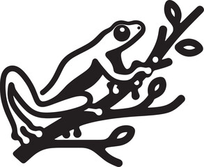 illustration of wild frog, vector of amphibians in nature, amphibian logos for commercial brands