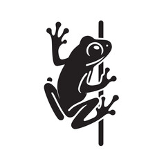 illustration of wild frog, vector of amphibians in nature, amphibian logos for commercial brands