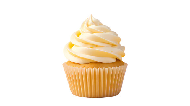 Cupcakes with cream on transparent background