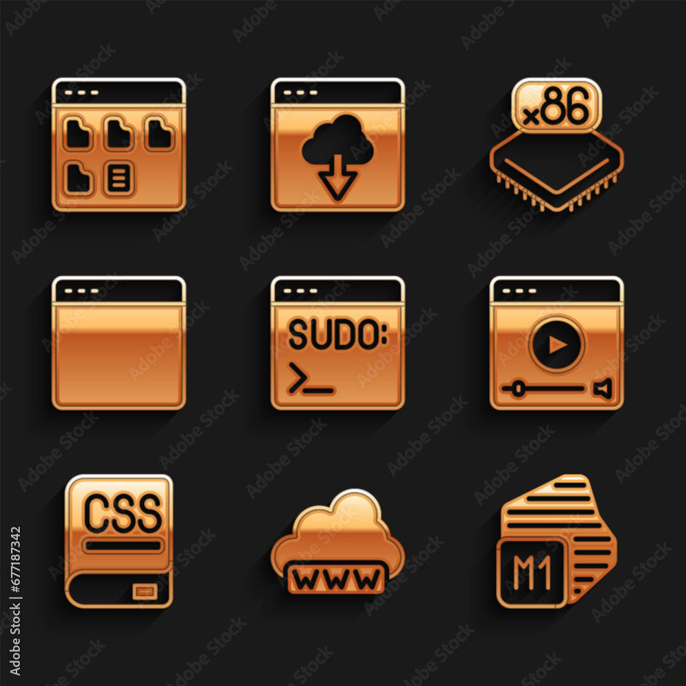 Poster set code terminal, web development, processor, online play video, books about programming, browser w